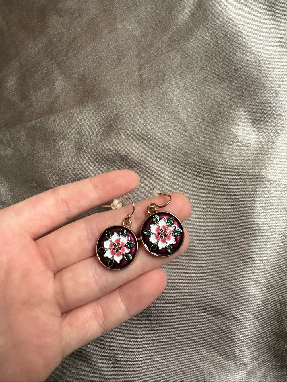 Hot Topic Floral Round Drop Earrings